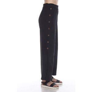 Neon Buddha Brown Ideal Ankle Cotton Wide Leg Pants w/ Button Accents Womens XS
